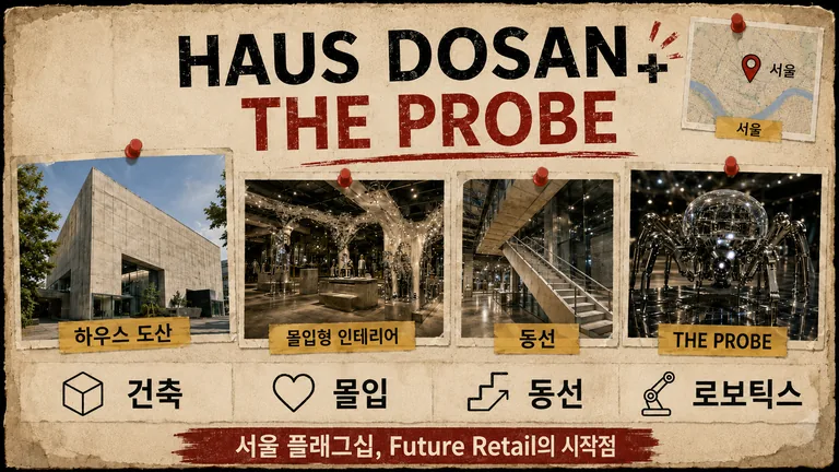 하우스 도산과 더 프로브: 건축, 몰입, 동선, 로보틱스 네 가지로 본 서울 플래그십 지도