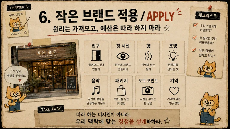 6단계 작은 브랜드 적용: 원리는 가져오고 예산은 따라 하지 말라는 체크리스트